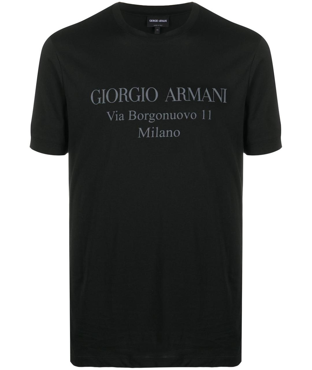 GIORGIO ARMANI Черная хлопковая футболка, фото 1
