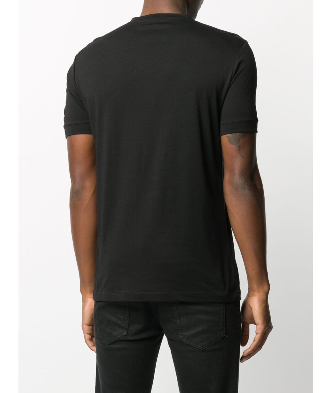 GIORGIO ARMANI Черная хлопковая футболка, фото 3