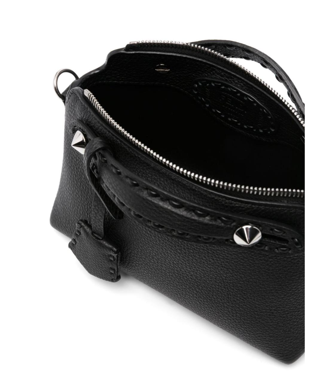 FENDI Черная кожаная сумка через плечо, фото 2