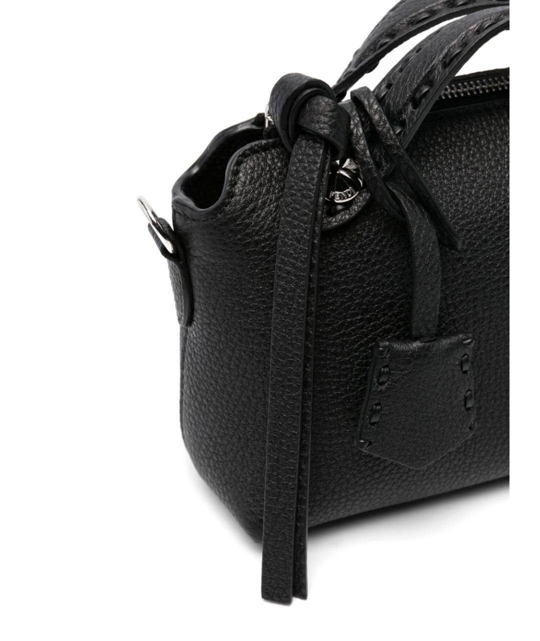 FENDI Черная кожаная сумка через плечо, фото 5