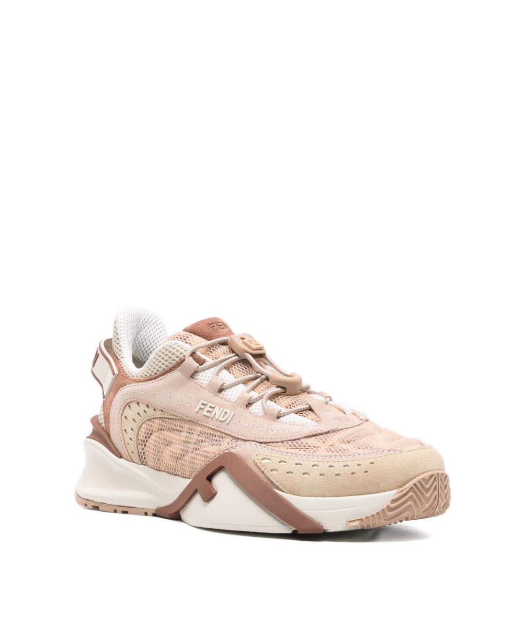 FENDI Розовые синтетические кроссовки, фото 2
