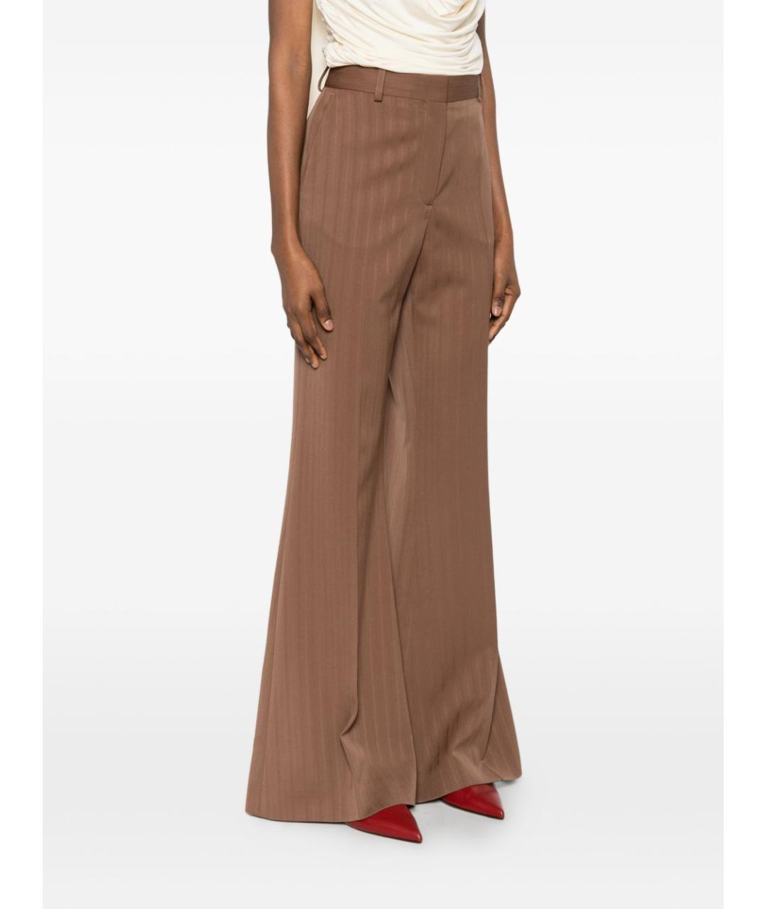 STELLA MCCARTNEY Коричневые шерстяные брюки широкие, фото 5