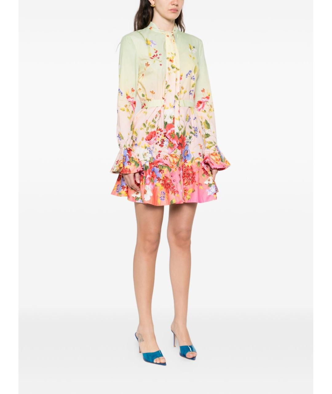 ROBERTO CAVALLI Мульти хлопковое платье, фото 3