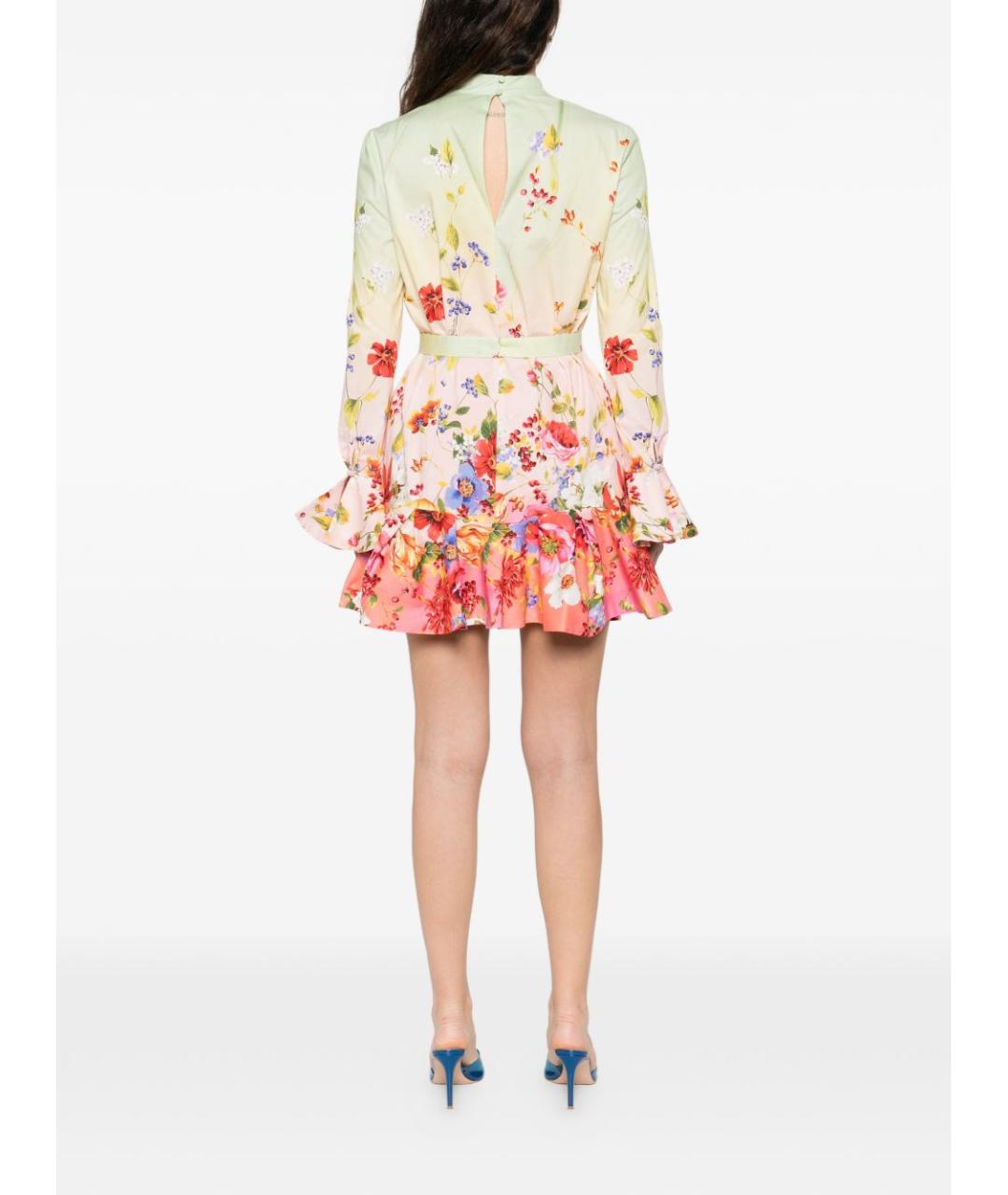 ROBERTO CAVALLI Мульти хлопковое платье, фото 4