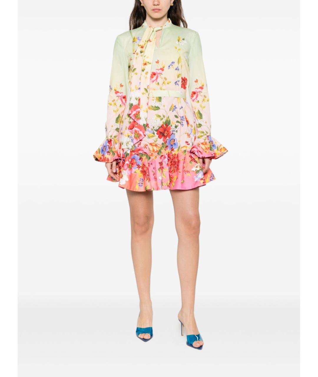 ROBERTO CAVALLI Мульти хлопковое платье, фото 5