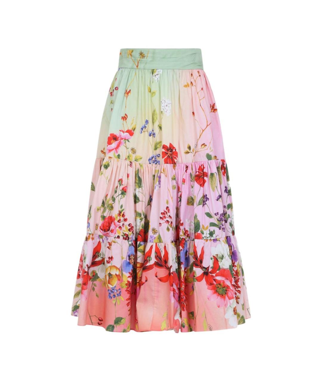 ROBERTO CAVALLI Мульти хлопко-эластановая юбка миди, фото 1