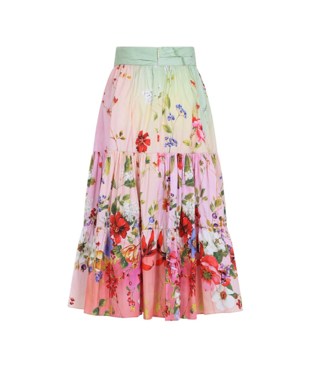 ROBERTO CAVALLI Мульти хлопко-эластановая юбка миди, фото 2