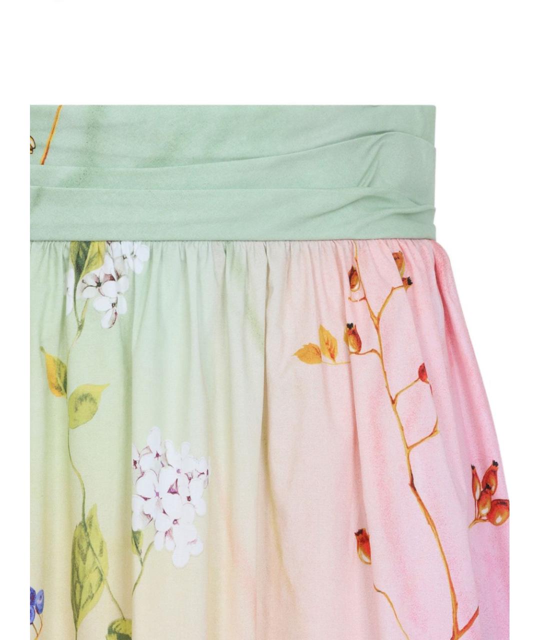 ROBERTO CAVALLI Мульти хлопко-эластановая юбка миди, фото 4