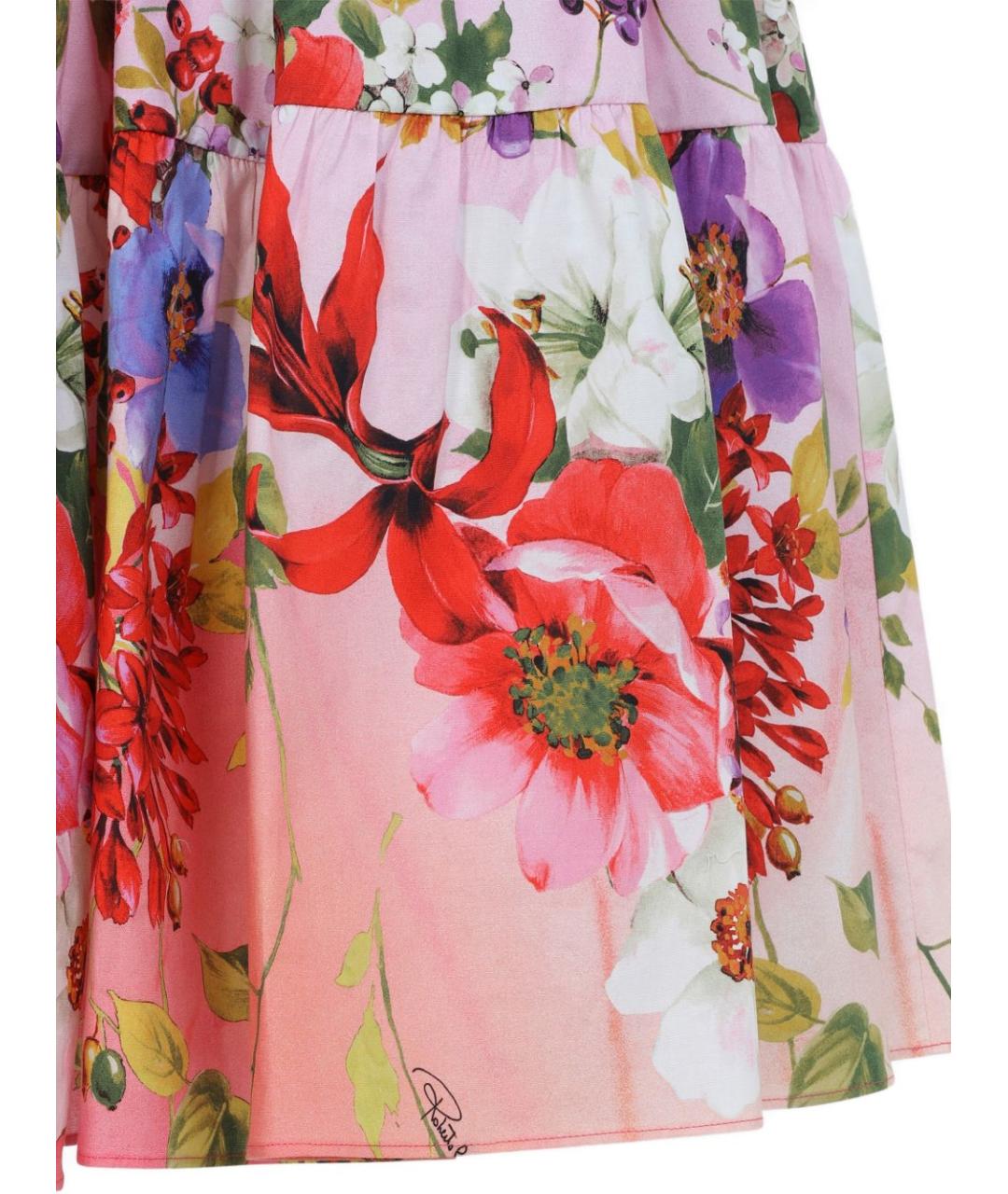 ROBERTO CAVALLI Мульти хлопко-эластановая юбка миди, фото 3