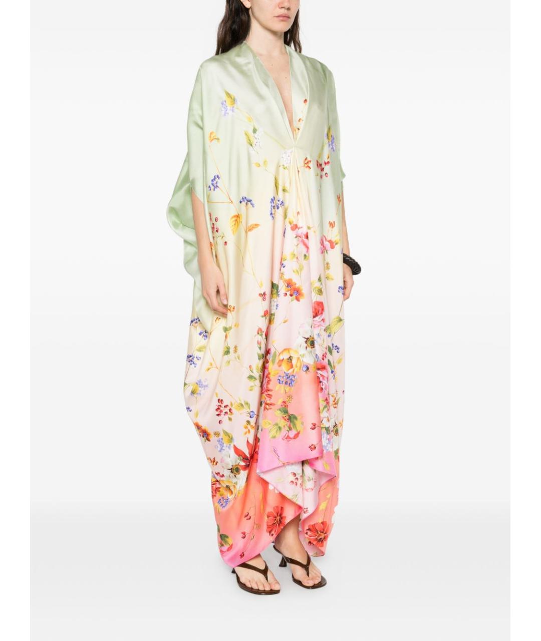 ROBERTO CAVALLI Зеленые шелковое платье, фото 2