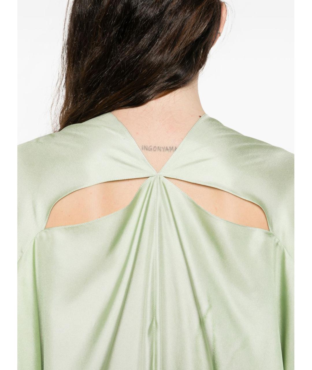 ROBERTO CAVALLI Зеленые шелковое платье, фото 3