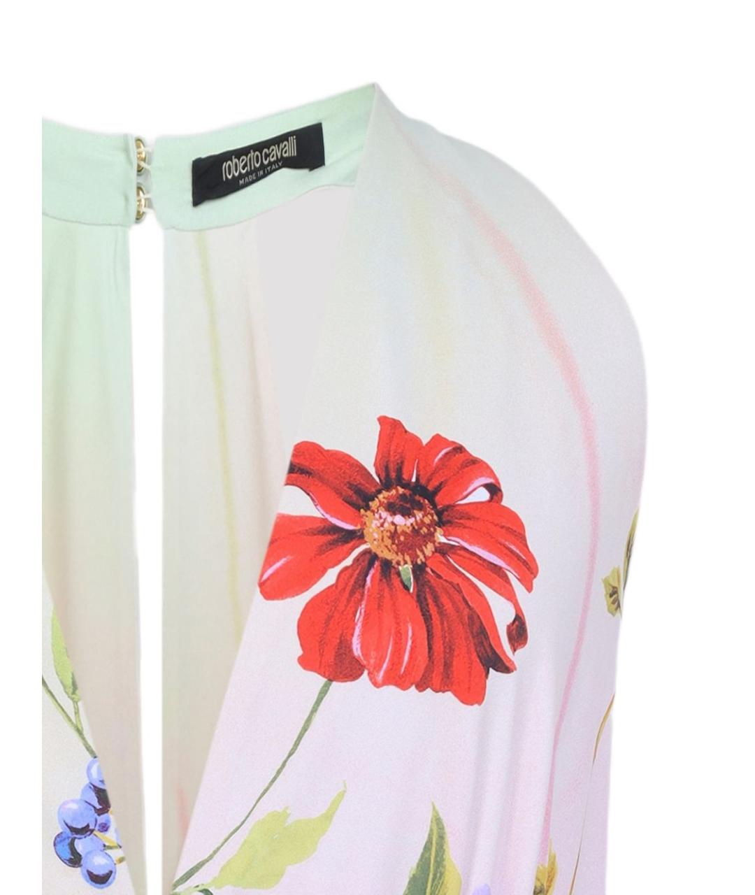 ROBERTO CAVALLI Мульти шелковое платье, фото 3