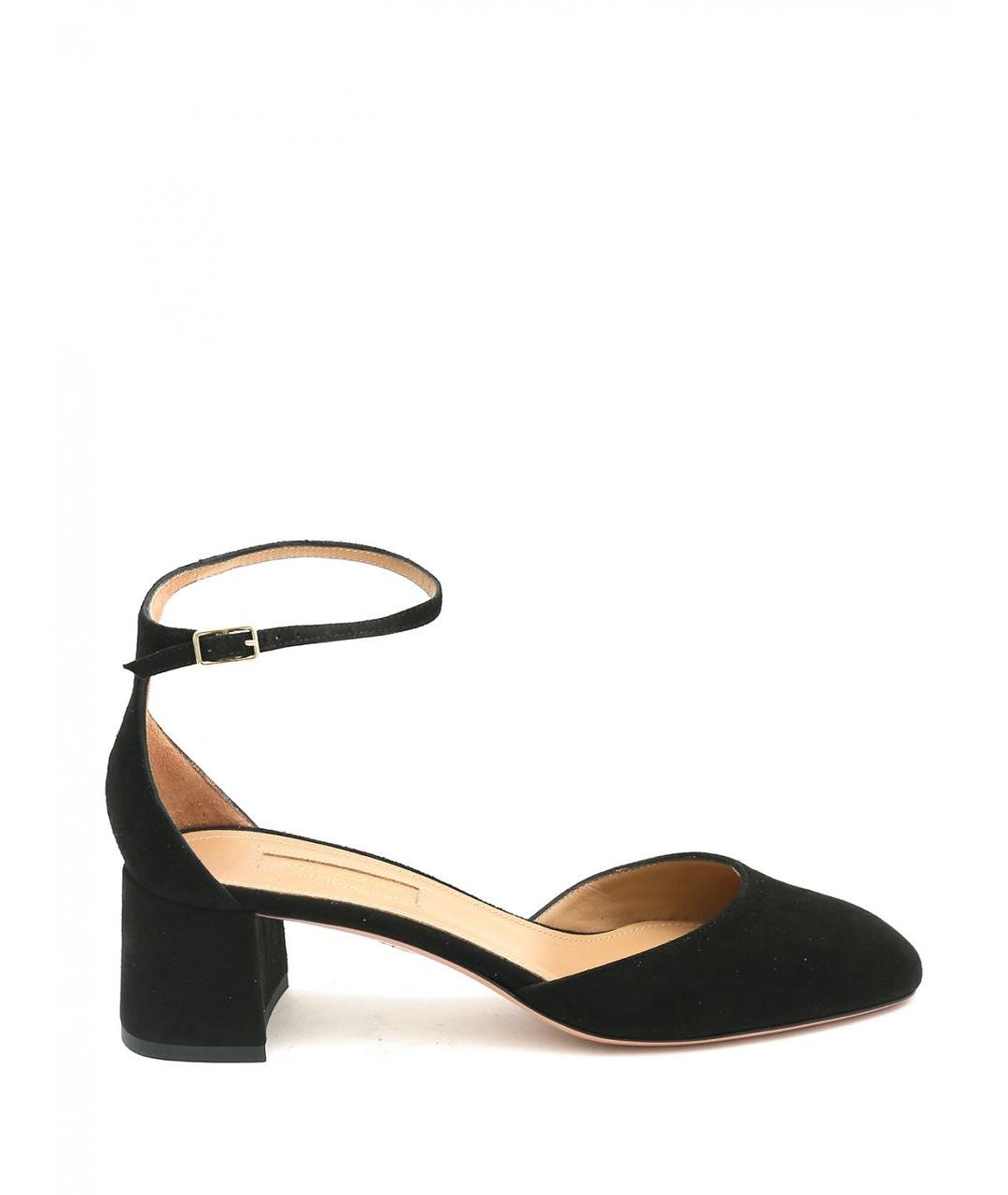 AQUAZZURA Черные замшевые босоножки, фото 1