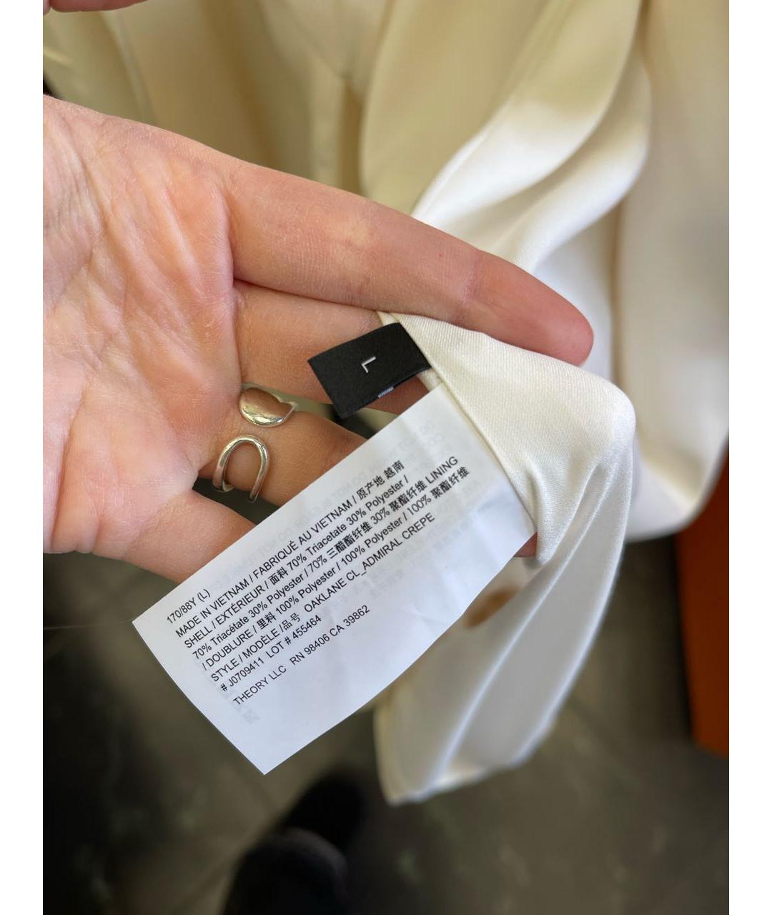 THEORY Бежевый ацетатный тренч/плащ, фото 6