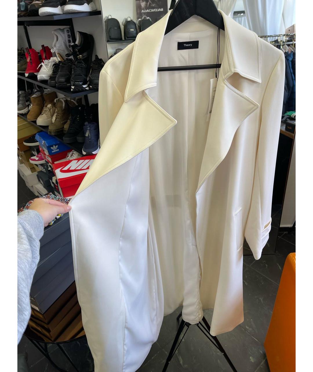 THEORY Бежевый ацетатный тренч/плащ, фото 4