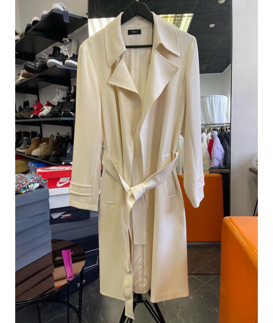 THEORY Бежевый ацетатный тренч/плащ, фото 3