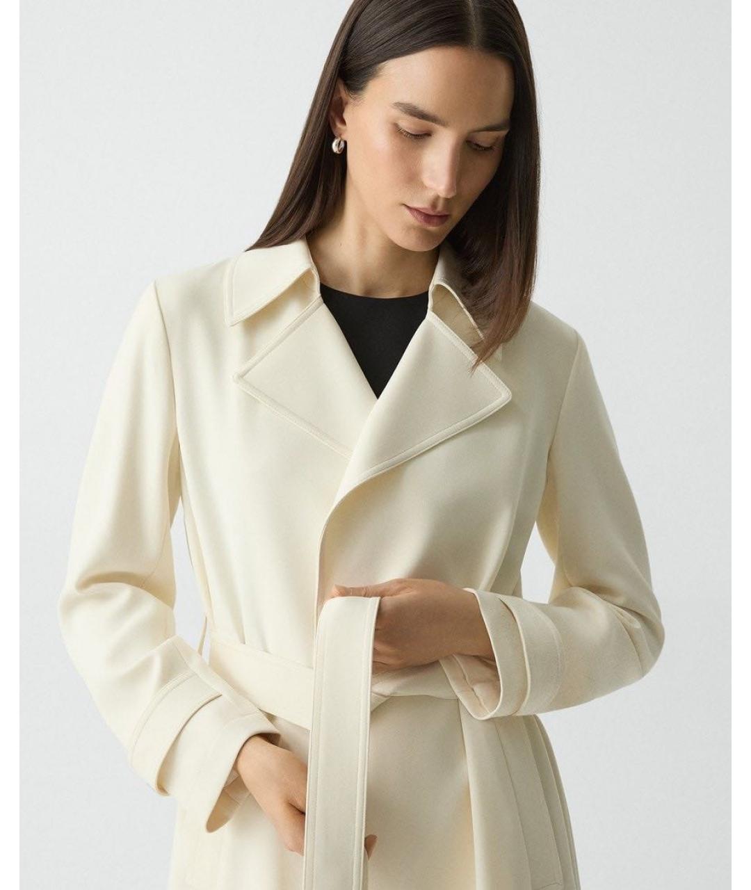 THEORY Бежевый ацетатный тренч/плащ, фото 2