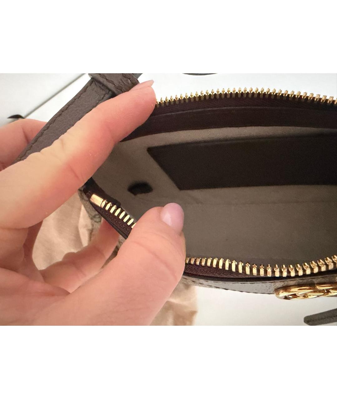 GUCCI Коричневая кожаная сумка с короткими ручками, фото 3