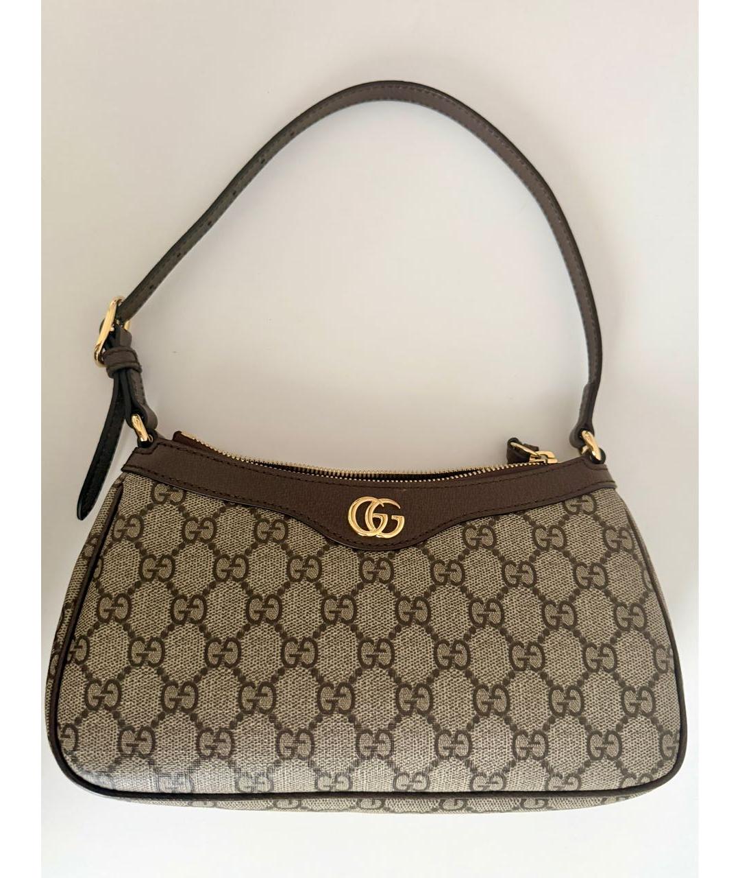 GUCCI Коричневая кожаная сумка с короткими ручками, фото 6