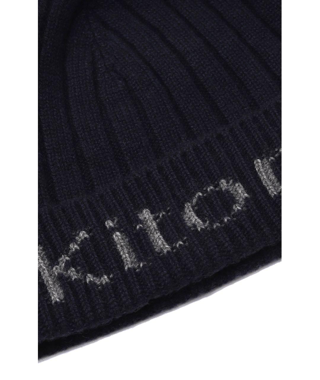 KITON Темно-синяя кашемировая шапка, фото 4