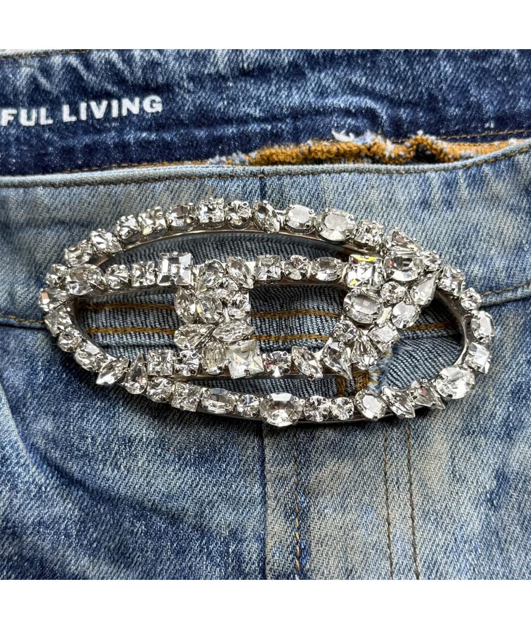 DIESEL Голубые хлопковые джинсы клеш, фото 4