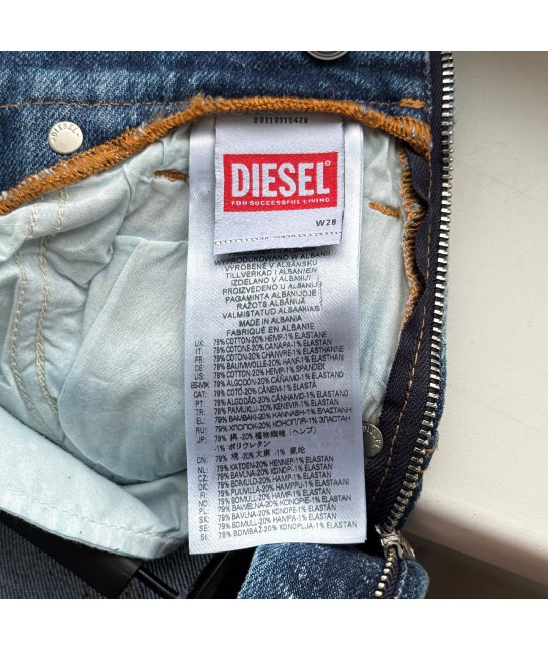 DIESEL Голубые хлопковые джинсы клеш, фото 7