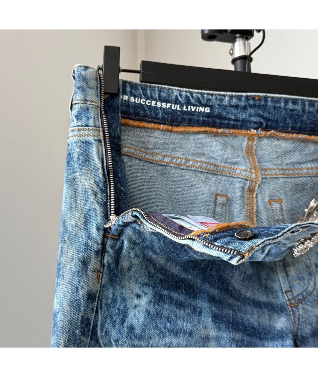 DIESEL Голубые хлопковые джинсы клеш, фото 5