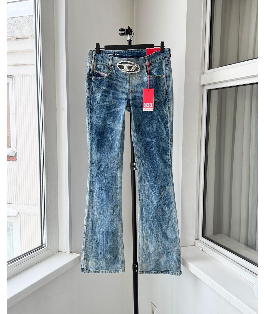 DIESEL Голубые хлопковые джинсы клеш, фото 9
