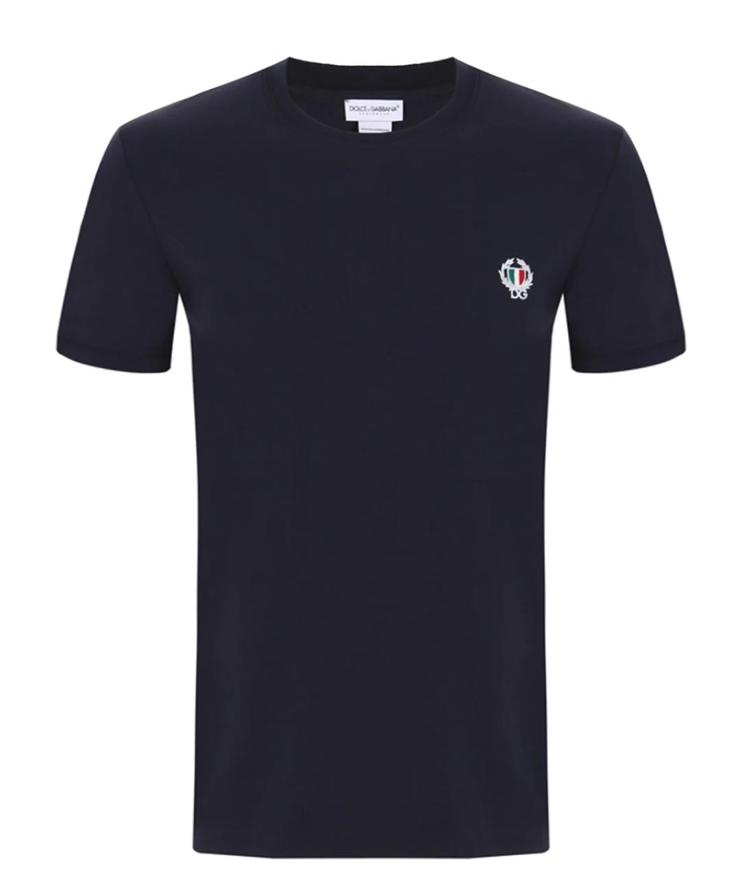 DOLCE&GABBANA Синяя хлопковая футболка, фото 1