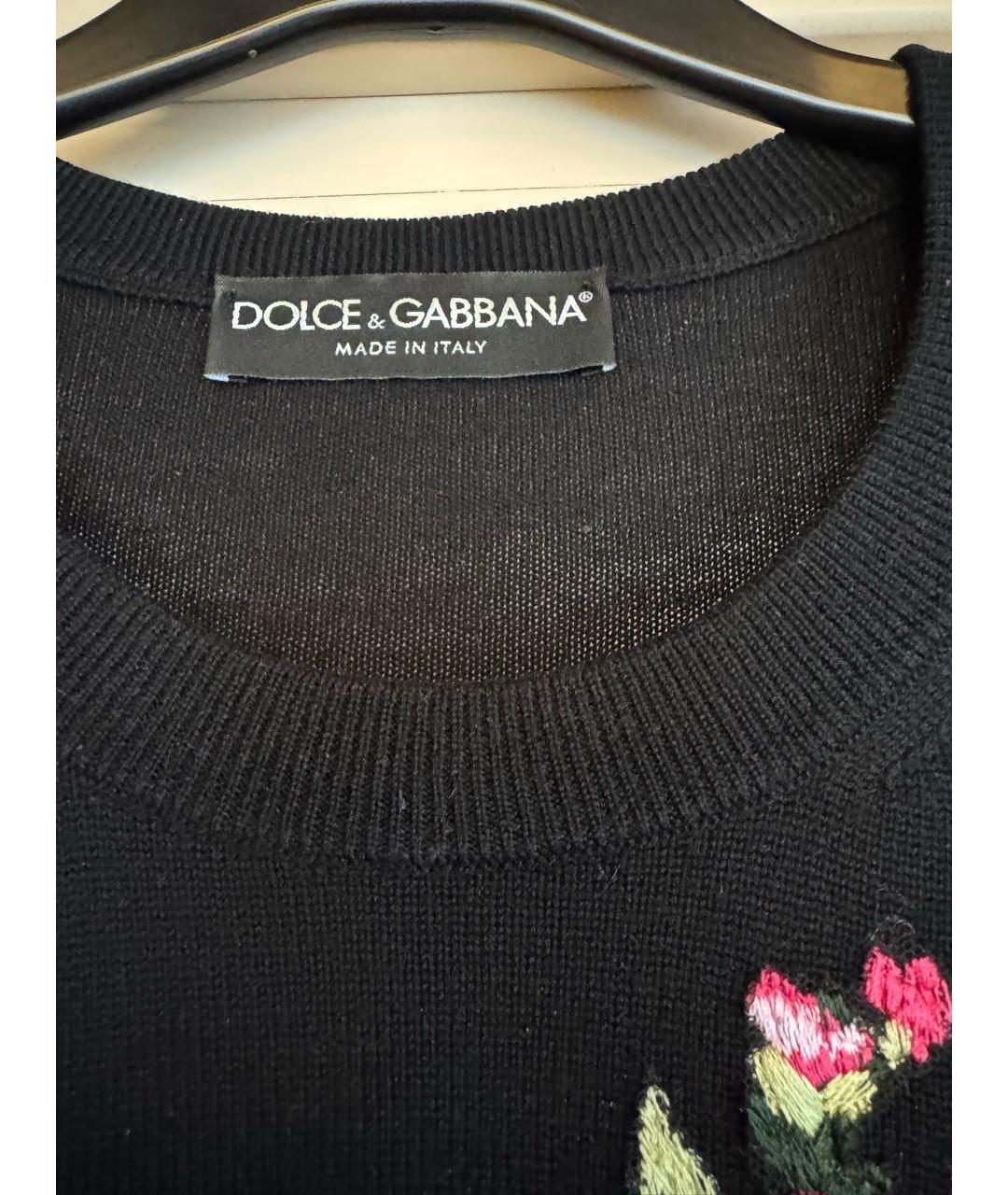 DOLCE&GABBANA Черный шерстяной джемпер / свитер, фото 3