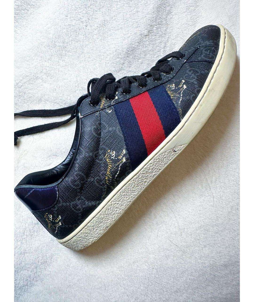 GUCCI Черные низкие кроссовки / кеды, фото 2