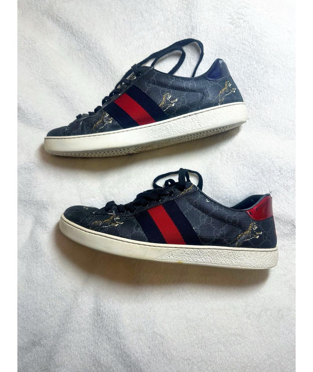 GUCCI Черные низкие кроссовки / кеды, фото 6