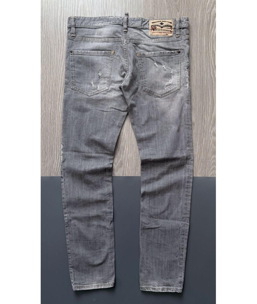 DSQUARED2 Серые хлопко-эластановые джинсы скинни, фото 2