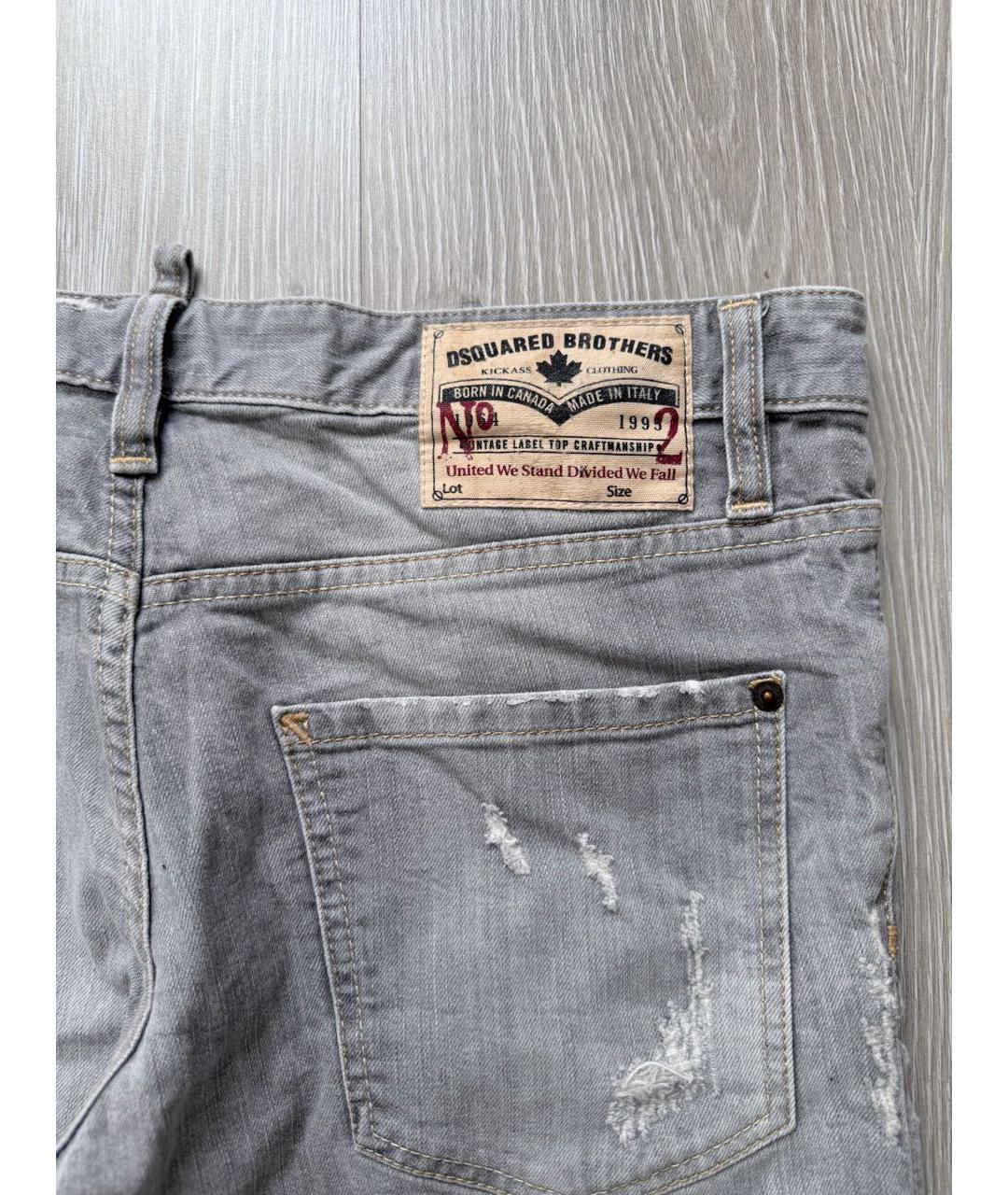 DSQUARED2 Серые хлопко-эластановые джинсы скинни, фото 4