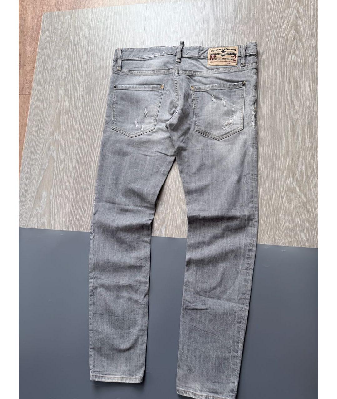 DSQUARED2 Серые хлопко-эластановые джинсы скинни, фото 3