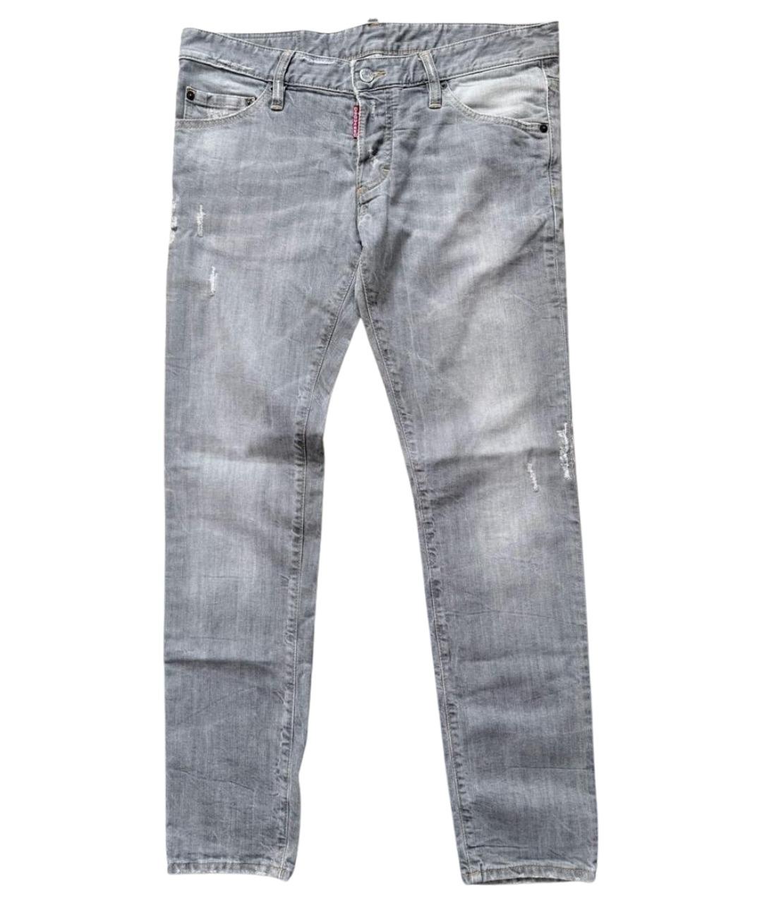 DSQUARED2 Серые хлопко-эластановые джинсы скинни, фото 1