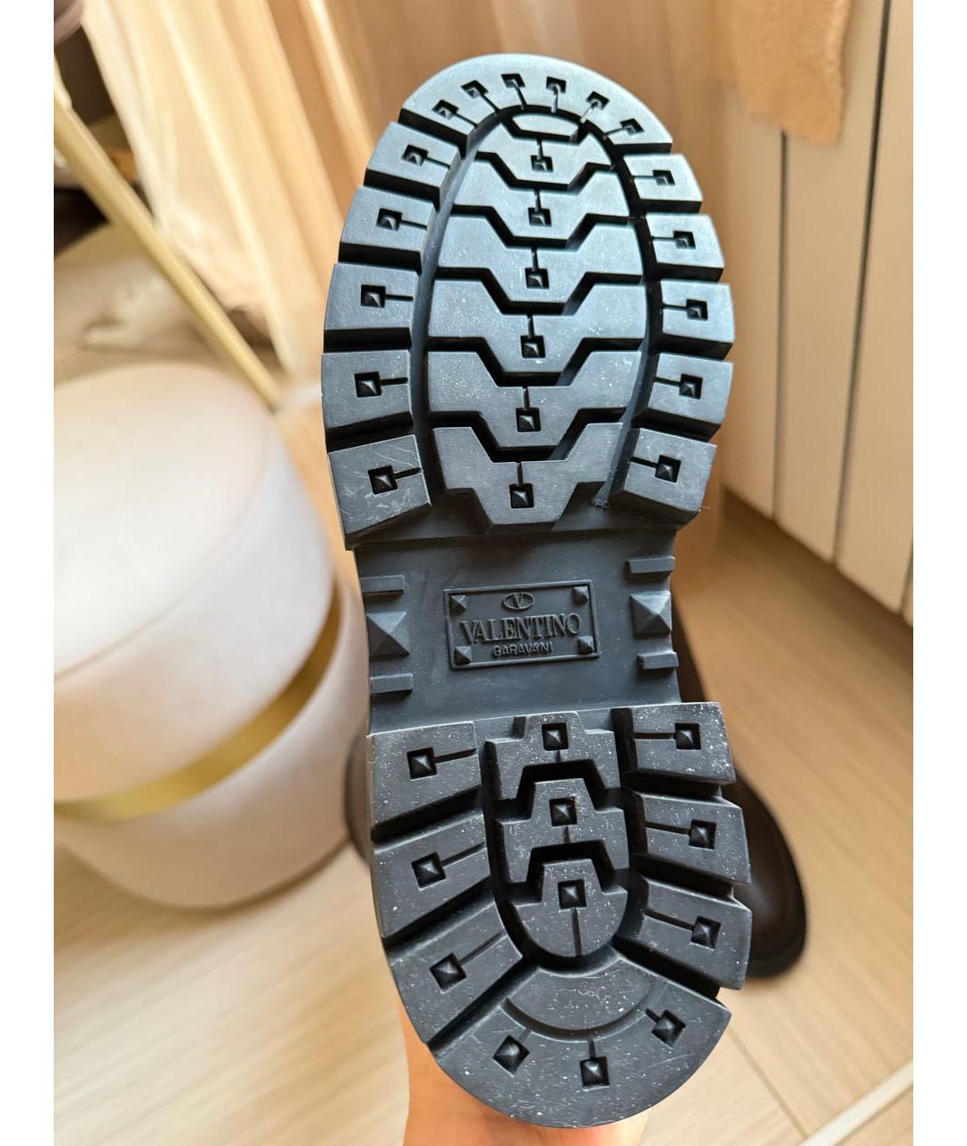 VALENTINO Коричневые кожаные сапоги, фото 5