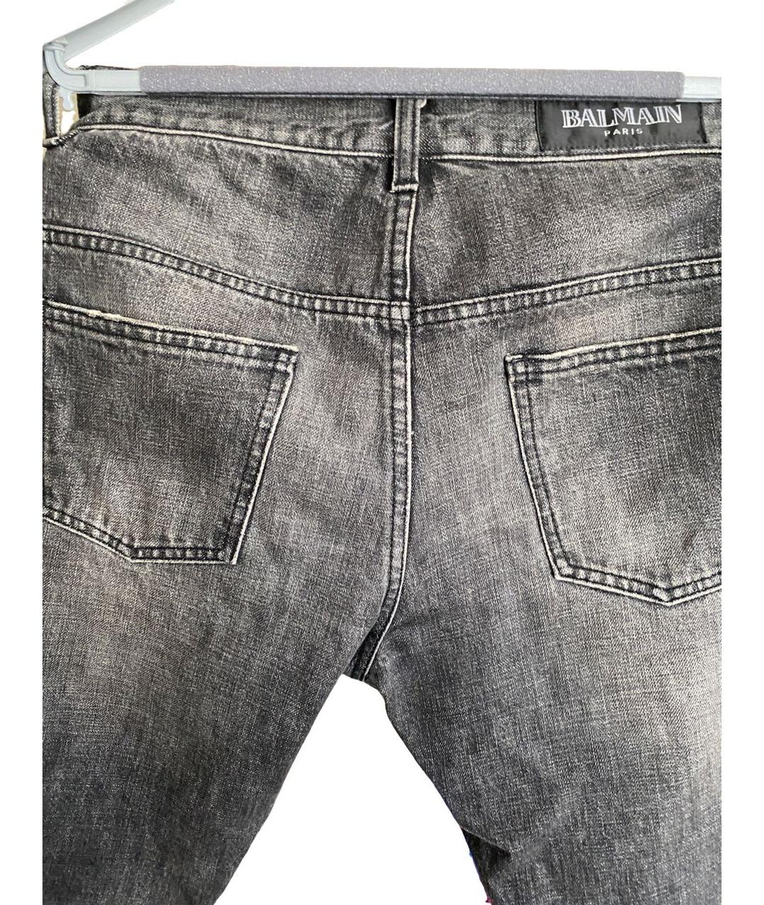 BALMAIN Серые хлопковые прямые джинсы, фото 4