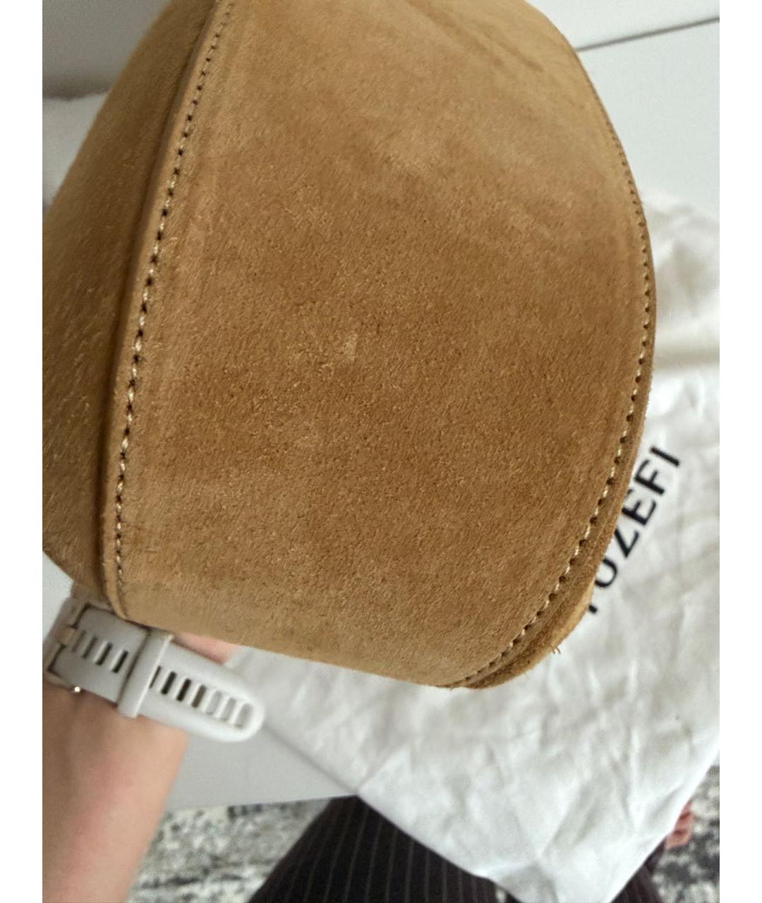YUZEFI Бежевая замшевая сумка через плечо, фото 4