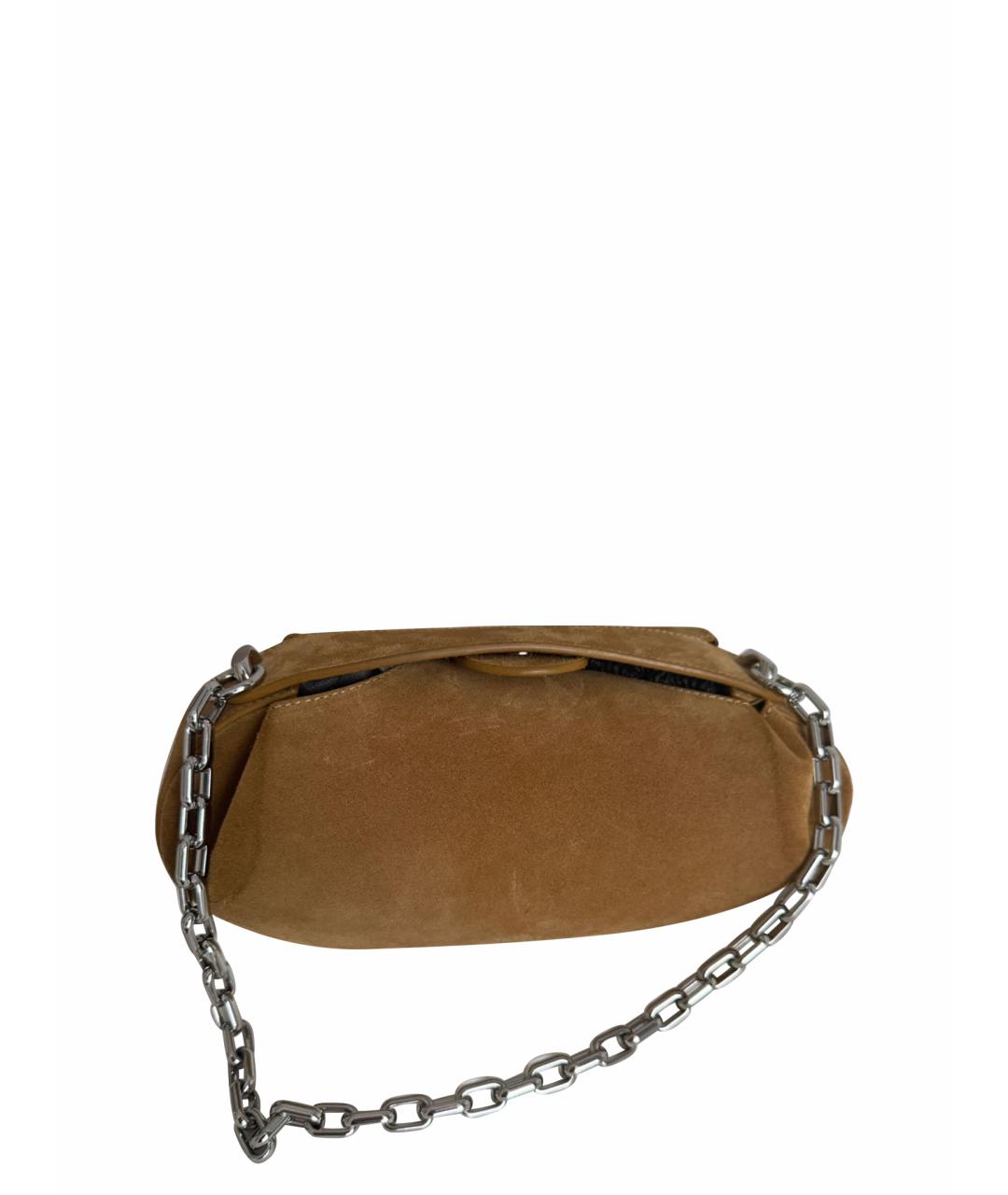 YUZEFI Бежевая замшевая сумка через плечо, фото 1