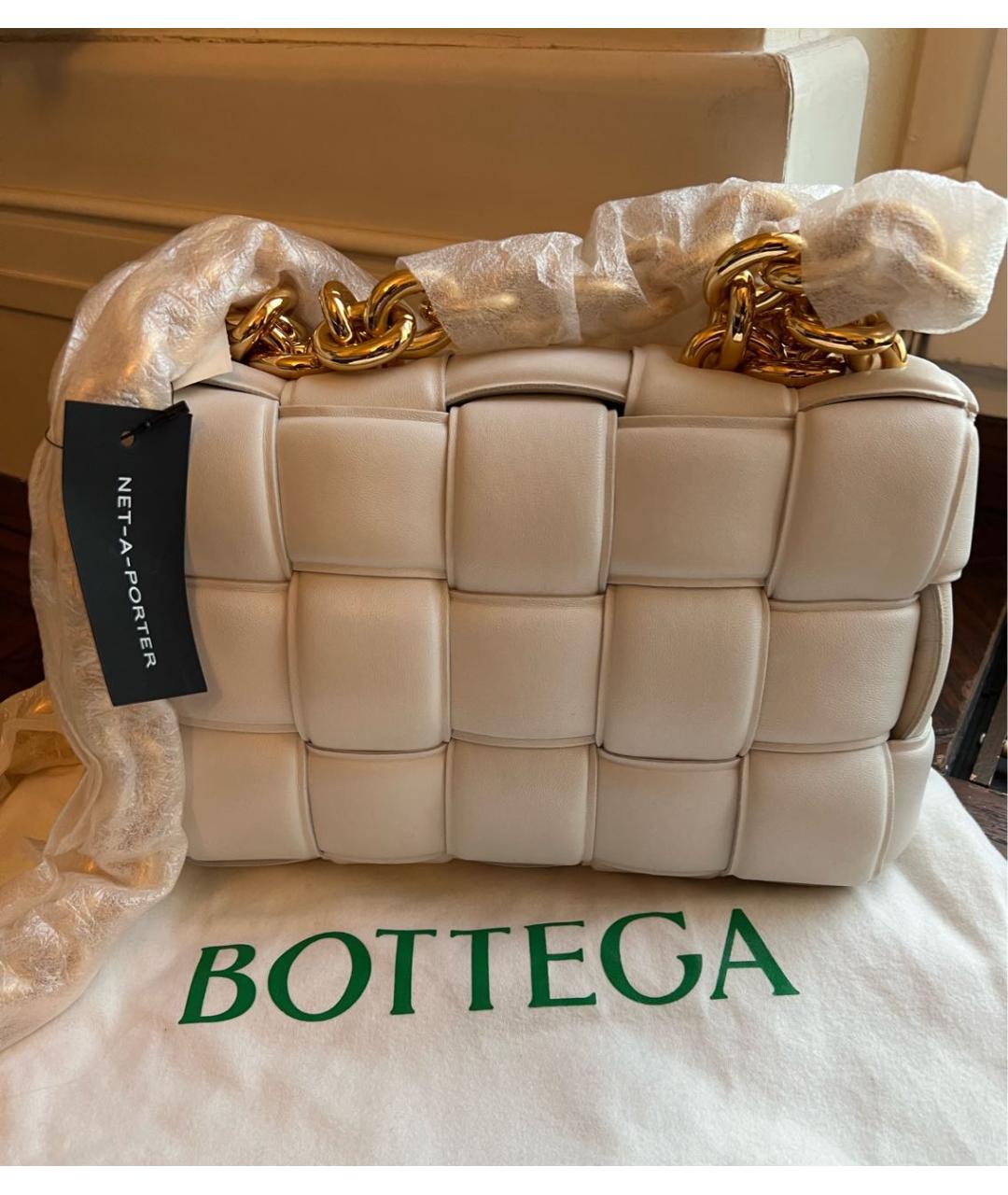 BOTTEGA VENETA Бежевая кожаная сумка через плечо, фото 3