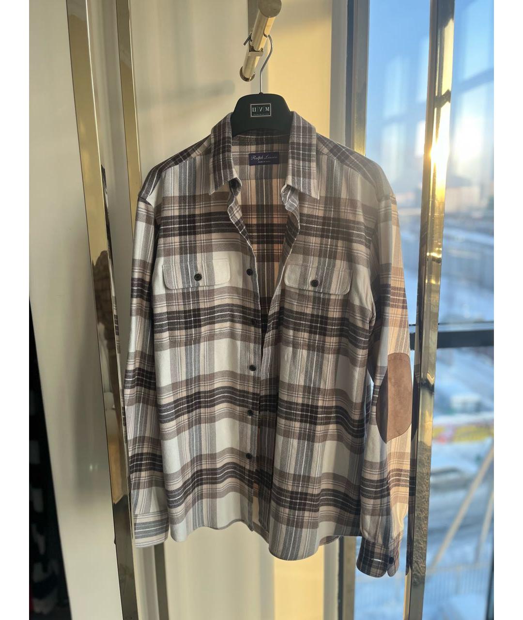 RALPH LAUREN Бежевая хлопковая классическая рубашка, фото 6