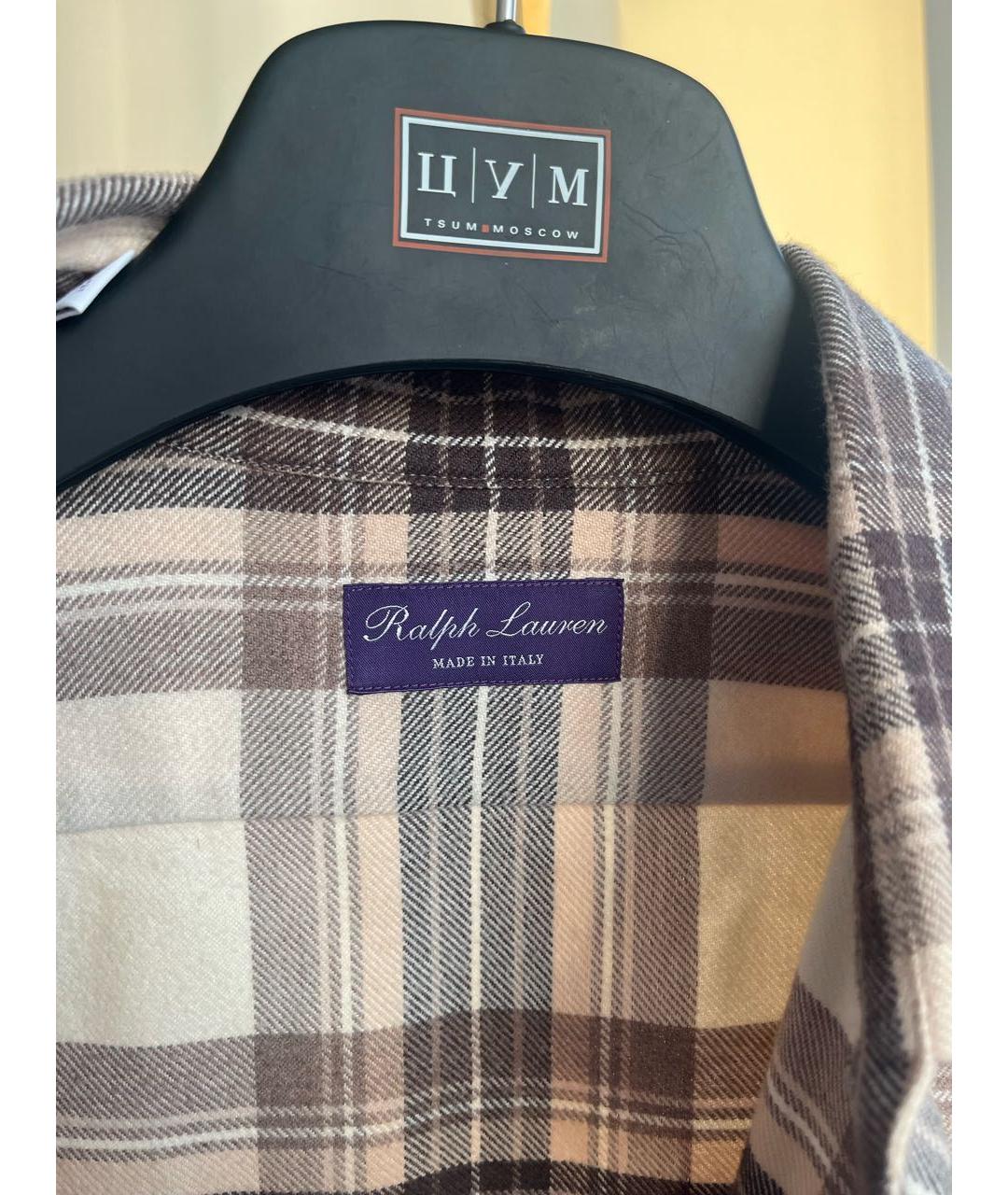 RALPH LAUREN Бежевая хлопковая классическая рубашка, фото 3