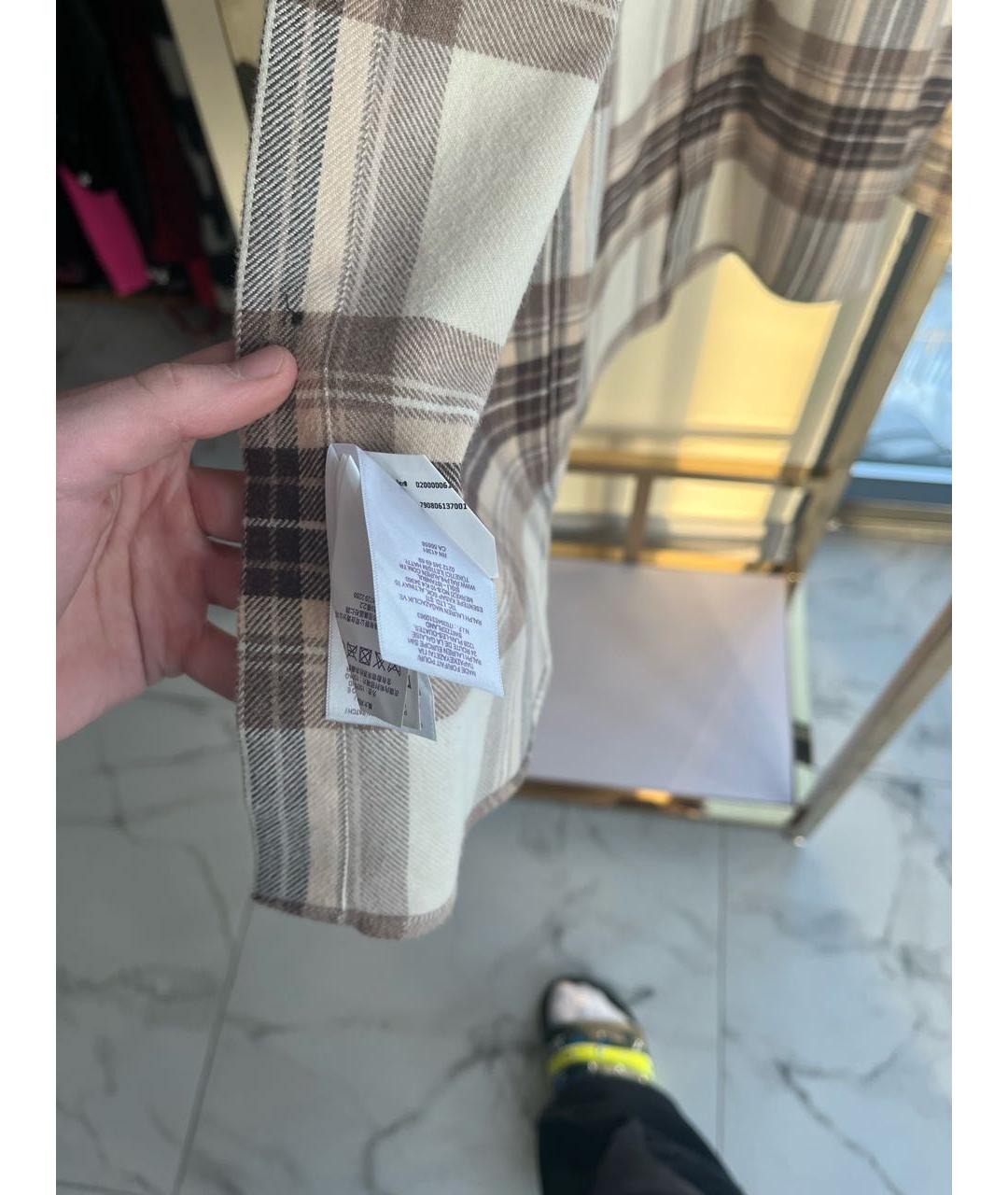 RALPH LAUREN Бежевая хлопковая классическая рубашка, фото 5