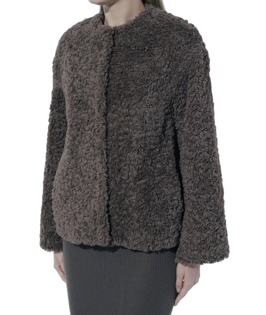 ANTONELLI FIRENZE Серая полиэстеровая шуба, фото 3