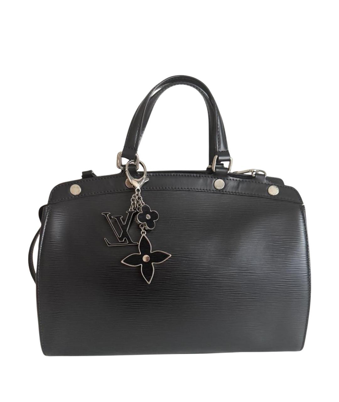 LOUIS VUITTON Черная кожаная сумка с короткими ручками, фото 1