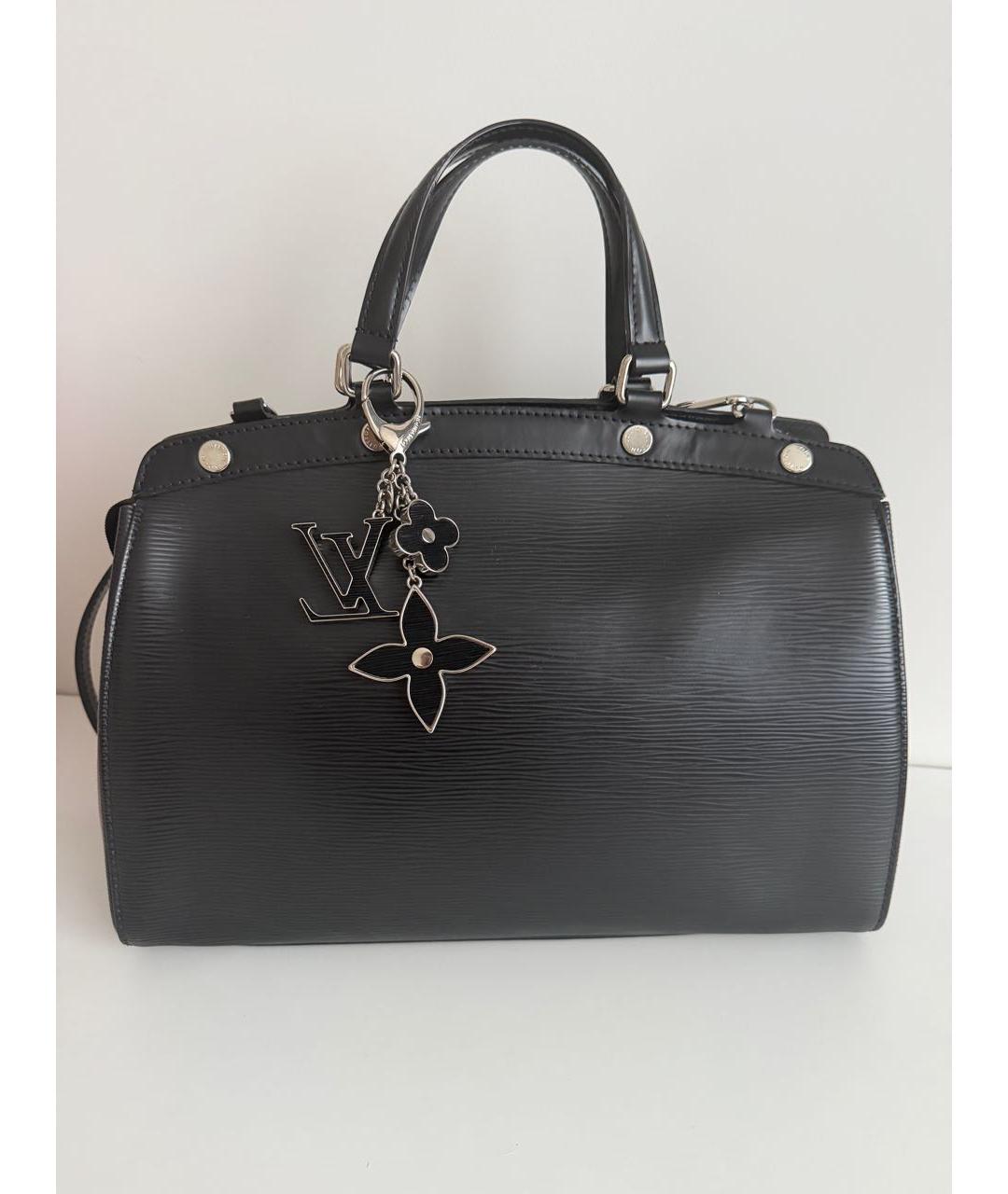 LOUIS VUITTON Черная кожаная сумка с короткими ручками, фото 5