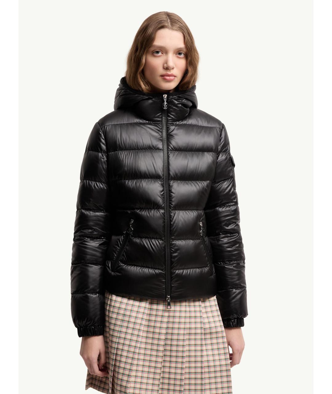 MONCLER Черный полиамидовый пуховик, фото 4