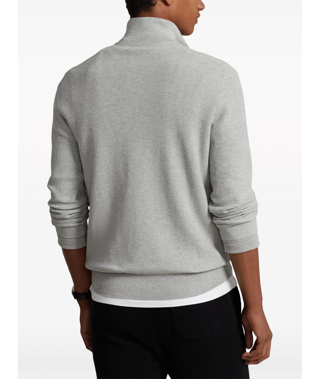 POLO RALPH LAUREN Серый хлопко-эластановый джемпер / свитер, фото 4