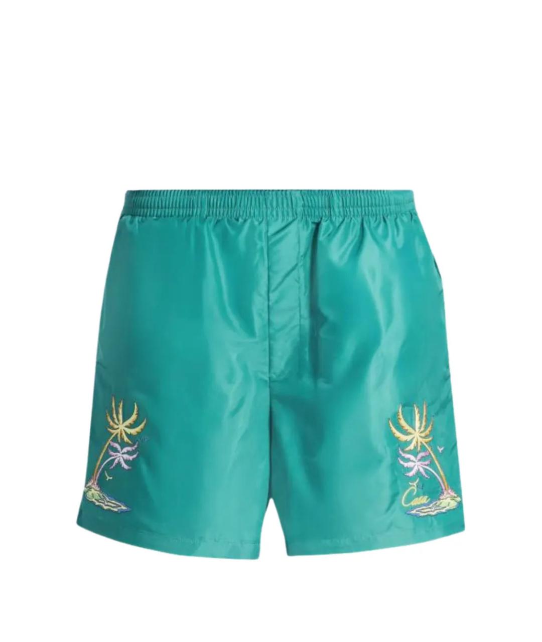 CASABLANCA Бирюзовые полиэстеровые шорты, фото 1